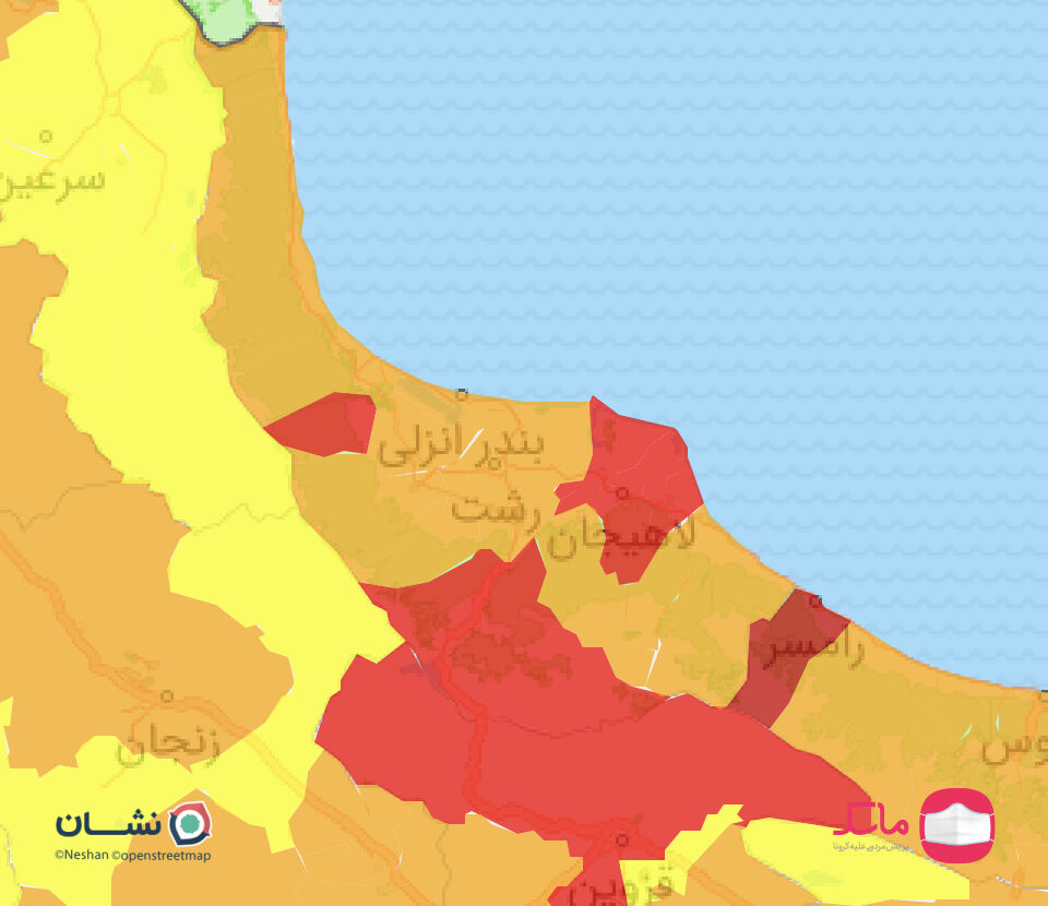 رنگ قرمز کرونا به گیلان بازگشت